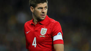Caption: Steven Gerrard - A Legend Of England Football Wallpaper