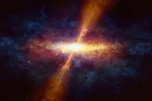 Caption: Stunning Quasar In Deep Space Wallpaper