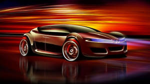 Caption: Stunning Shiny Red 3d Car In High Definition Wallpaper