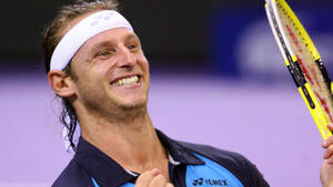 Caption: Tennis Star David Nalbandian's Winning Smile Wallpaper