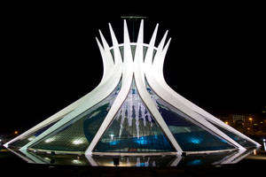 Caption: The Artistic Metropolitan Cathedral In Brazil Wallpaper