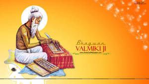 Caption: The Enlightened Saint Valmiki Composing His Renowned Epic Wallpaper