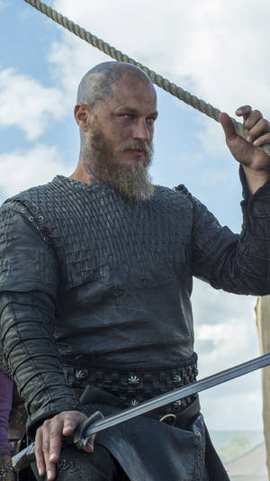 Caption: The Ferocious Viking King, Ragnar Lothbrok In 4k Wallpaper