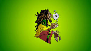 Caption: The Iconic Symbol Of Freedom: Robert Marley With Dreadlocks Wallpaper