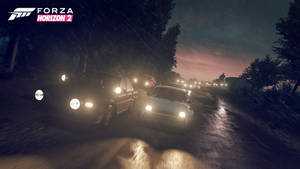 Caption: Thrilling Night Race In Forza Horizon Wallpaper