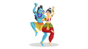 Caption: Traditional Hindu Dance Of Shiv And Parvati In Hd Wallpaper