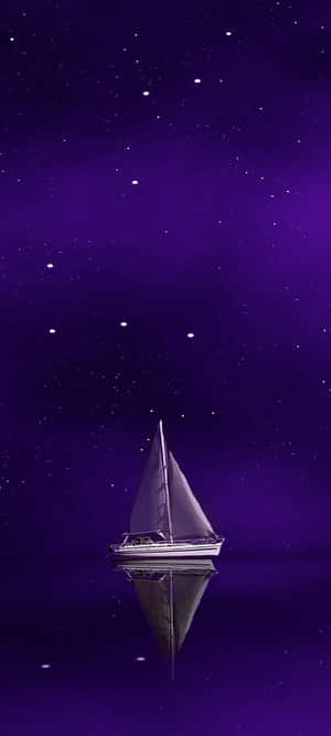 Caption: Tranquil Solitude –the Serenity Of Sailing At Sunset Wallpaper