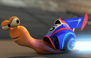 Caption: Turbo - The Speedy Snail Giving A Hilarious Side Eye Wallpaper