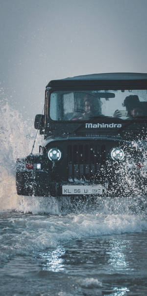 Caption: Ultimate Off-road Adventure – Mahindra Thar 4k In Action Wallpaper