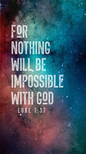 Caption: Uplifting Bible Quote - Nothing Is Impossible Wallpaper