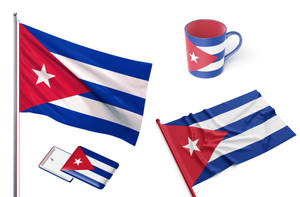 Caption: Vibrant Display Of Cuban Pride - Cuban Flag Merchandise Wallpaper
