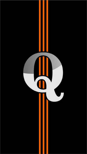 Caption: Vibrant Orange Linear Letter Q Wallpaper