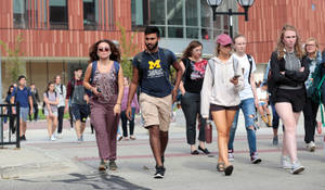 Caption: Vibrant Student Life At The University Of Michigan-ann Arbor Wallpaper