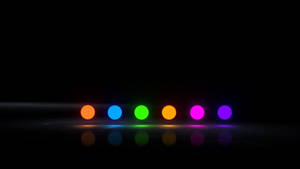 Caption: Vivid Neon Dots On 4k Led Display Wallpaper