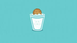 Caption: Wholesome Love: Milk Meets Cookie Wallpaper