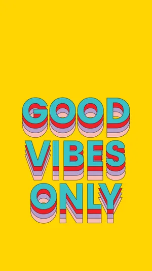 Captivating 70's Style Good Vibe Typography Wallpaper