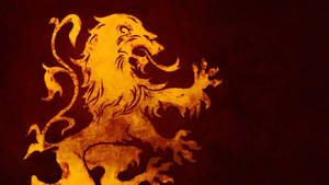Captivating Ancient Fire Lion Artwork Wallpaper