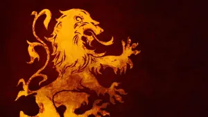 Captivating Ancient Fire Lion Artwork Wallpaper