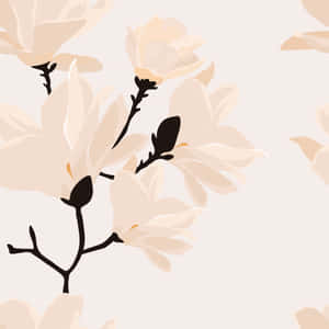 Captivating Artistic Illustration Of A Pastel Magnolia Flower Wallpaper