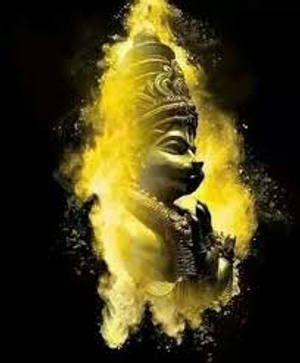 Captivating Black Hanuman Statue Side View Wallpaper
