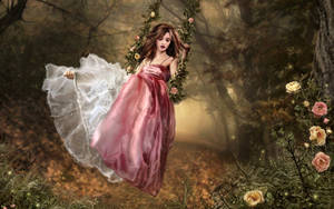 Captivating Fairy Rose Dress Wallpaper