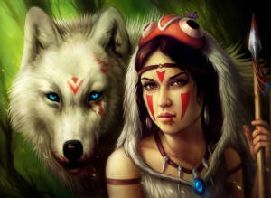 Captivating Fantasy Art Of A Mysterious Wolf Girl Wallpaper