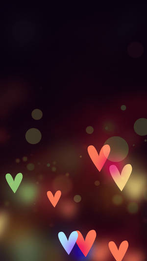 Captivating Neon Hearts Love Iphone Wallpaper