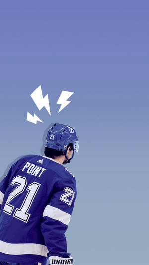 Captivating Portrait Of Tampa Bay Lightning's Star, Brayden Point Wallpaper