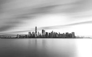 Capture The Beauty Of Contrast In Black And White City Wallpaper