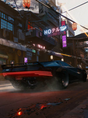 Car Chase In Cyberpunk 2077 For Android Wallpaper