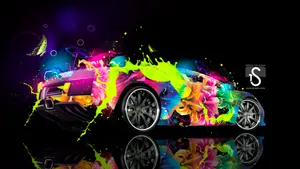 Car Drenched In Color Full Hd Wallpaper