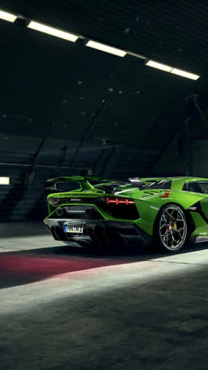 Car In Garage Lamborghini Phone Wallpaper