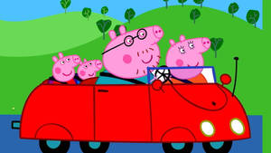 Car Ride With Peppa Pig Ipad Wallpaper