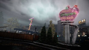 Car Wash Sign Seattle Rain Clouds Wallpaper