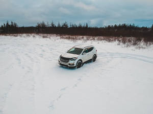 Car, White, Suv, Snow, Winter Wallpaper