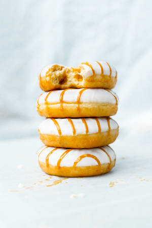 Caramel Doughnuts Pastry Wallpaper
