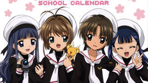 Cardcaptor Sakura Friends In Uniform Wallpaper