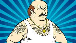 Carl Brutananadilewski From Aqua Teen Hunger Force Against A Sky Background Wallpaper