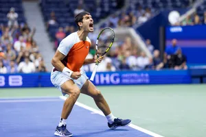 Carlos Alcaraz Winning Moment Wallpaper