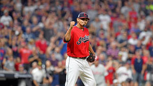 Carlos Carrasco Fisting His Hand Wallpaper