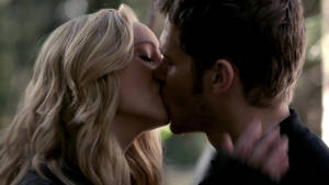 Caroline Forbes And Klaus Kiss Wallpaper