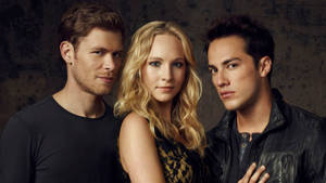 Caroline Forbes With Klaus And Tyler Wallpaper