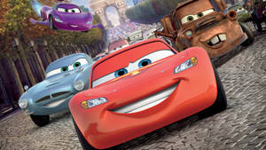 Cars 2 With Eiffel Tower Wallpaper