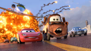 Cars With Lightning Mcqueen Explosion Wallpaper