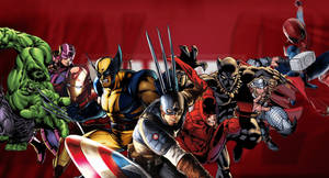 Cartoon Artwork Marvel Superheroes Wallpaper
