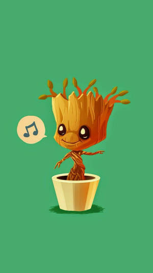 Cartoon Baby Groot Humming