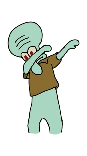 Cartoon Character Squidward Doing Dab Pose Wallpaper