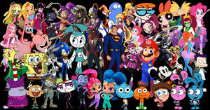 Cartoon Characters Collage Wallpaper