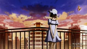 Cartoon Girl Alone In The City Wallpaper