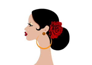 Cartoon Graphic Of Spanish Woman In White Wallpaper